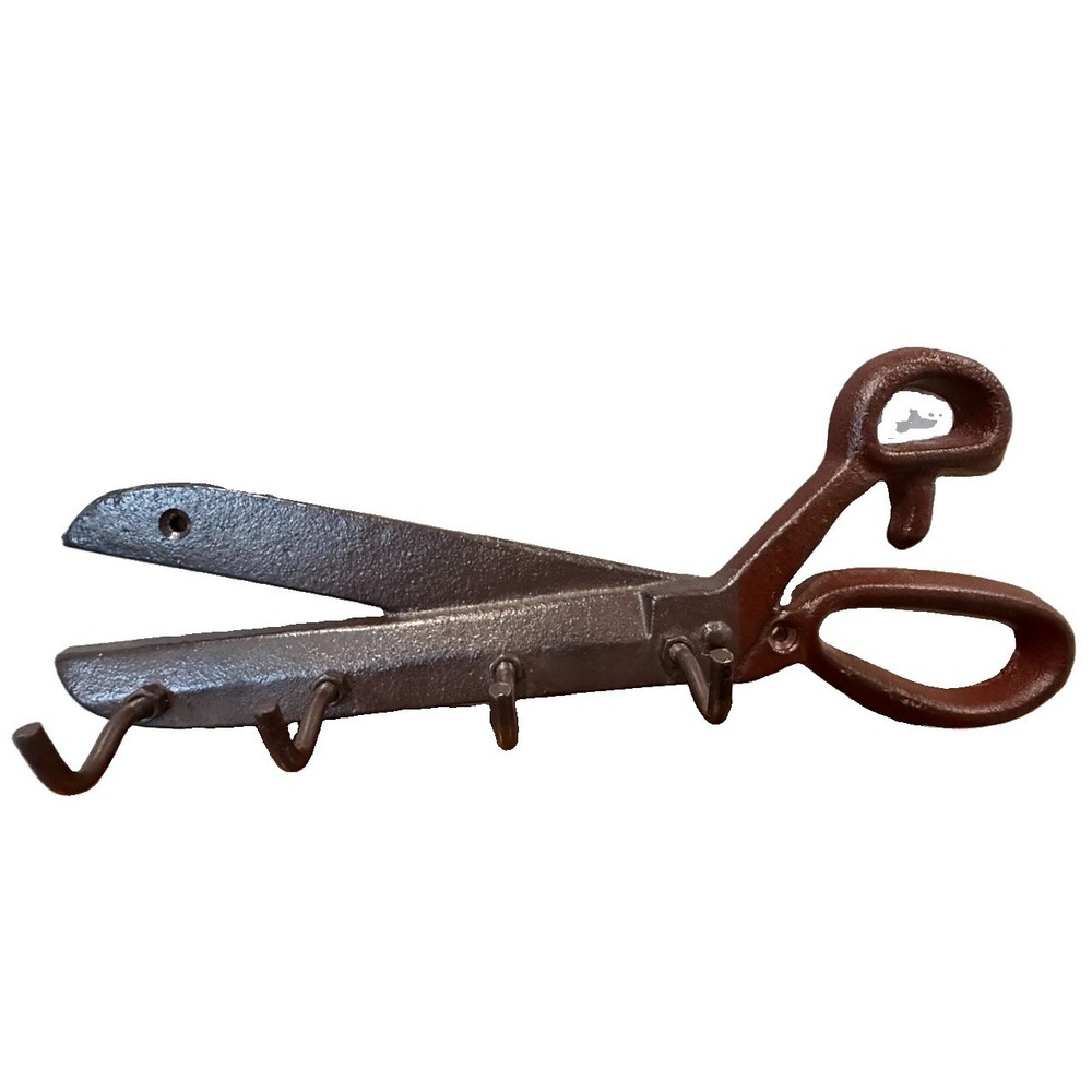 Vintage Style Cast Iron Scissors Wall Hook Key Holder Towel Rack Rustic Decor